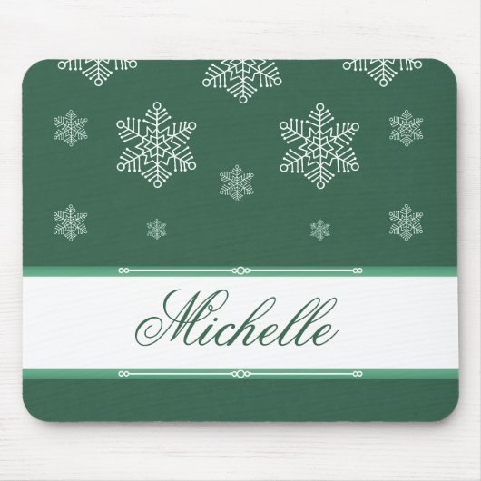 Tapis De Souris Laisser neiger vacances Mousepad, vert (Devant)