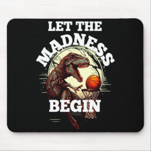 Tapis De Souris Laissez la folie commencer basket-ball rex dinosau