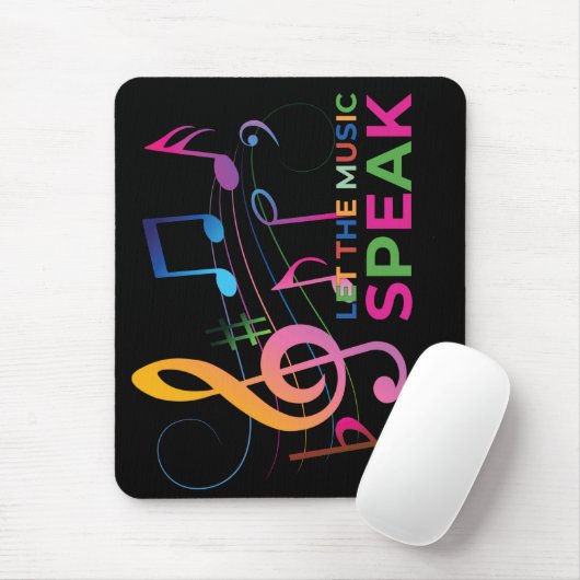 Tapis De Souris Laissez La Musique Parler, Notes Musicales (Avec souris)