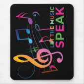 Tapis De Souris Laissez La Musique Parler, Notes Musicales (Devant)