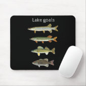 Tapis De Souris Lake Goals Fishing Musky Pike Walleye Small Mouth  (Avec souris)