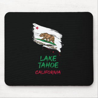 Tapis De Souris Lake Tahoe California Paint Splatter Flag Vacation