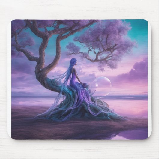 Tapis De Souris L'Alien qui est tombé sur la Terre (sous un arbre) (Devant)