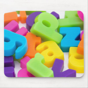 Tapis De Souris l'alphabet coloré multi marque avec des lettres l