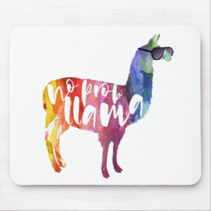 Tapis De Souris Lama. Aucun Probllama. Aucun Prob-lama.