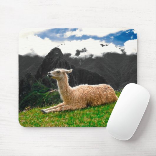 Tapis De Souris Lama de Machu Picchu - Mousepad (Avec souris)
