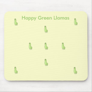 Tapis De Souris lama vert heureux Mousepad