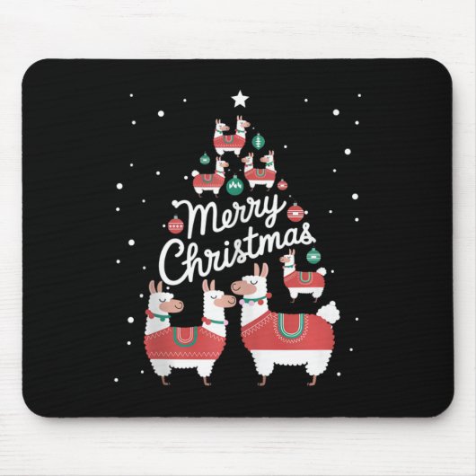 Tapis De Souris Lama Xmas Tree Llamas Christmas Tree (Devant)