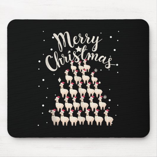 Tapis De Souris Lama Xmas Tree Llamas Christmas Tree Débardeur1 (Devant)