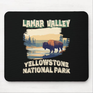 Tapis De Souris Lamar Valley Parc National de Yellowstone Bison Ra