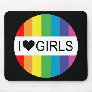 Tapis De Souris l'amour arc-en-ciel. j'aime les filles.