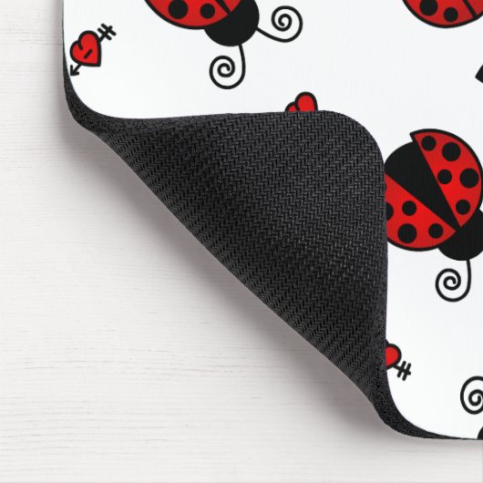 Tapis De Souris L'amour branche les coccinelles rouges (Coin)
