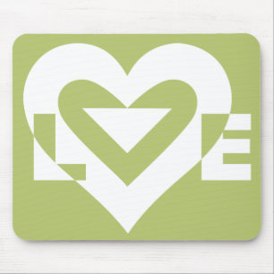 Tapis De Souris L'amour dans Sage Green