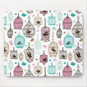 Tapis De Souris l'amour de cage à oiseaux badine le motif