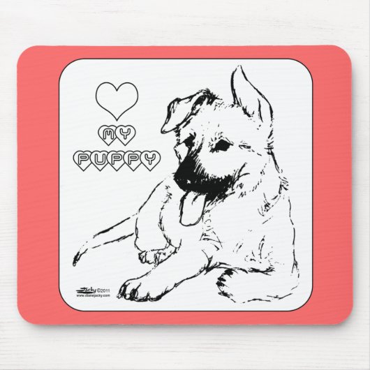 Tapis De Souris L'amour des chiots (Devant)