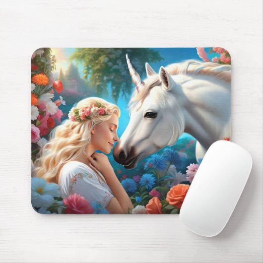 Tapis De Souris L'amour d'une princesse pour sa licorne (Avec souris)