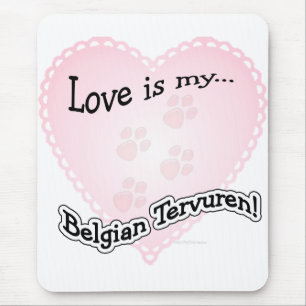 Tapis De Souris L'amour est Mon Tervuren Belge