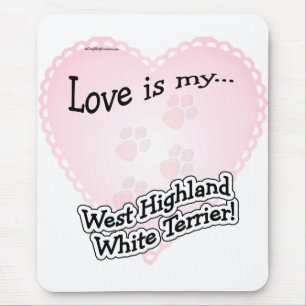 Tapis De Souris L'amour est mon West Highland White Terrier