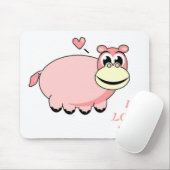 Tapis De Souris L'amour hippo rose (Avec souris)