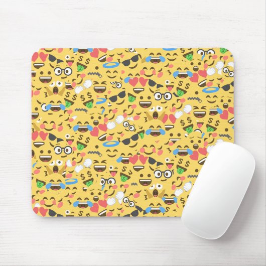 Tapis De Souris l'amour mignon d'emoji entend le motif de rire de (Avec souris)