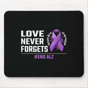 Tapis De Souris L'amour n'oublie jamais le ruban pourpre Alzheimer