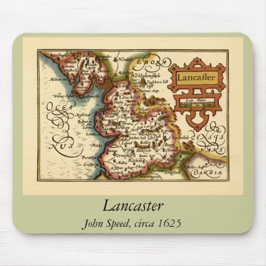 Tapis De Souris Lancashire Comté Angleterre Ancien Antiquaire Cart (Devant)