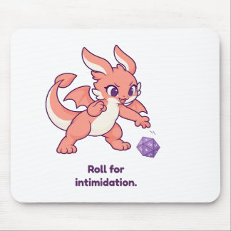 Tapis De Souris Lancer pour l'intimidation Dragon Mignon et D20