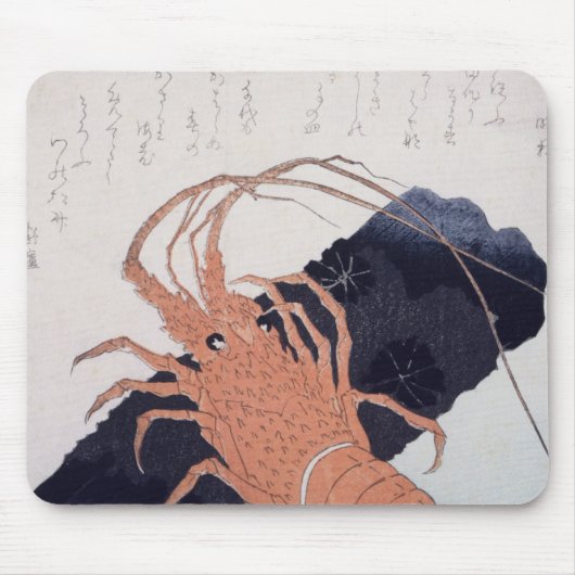 Tapis De Souris Langoustine avec un bloc du charbon de bois, (Devant)