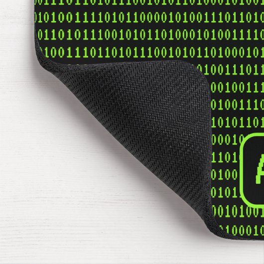 Tapis De Souris Langue de programmation : Binary & Your Initials N (Coin)
