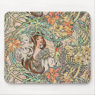 Tapis De Souris Langue des fleurs par Alphonse Mucha
