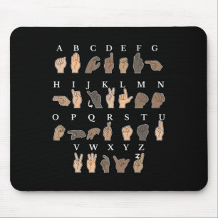 Tapis De Souris Langue des signes à la main ASL Savoir de la main