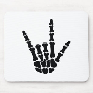 Tapis De Souris Langue des signes américaine Asl Je t'aime Skeleto