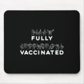 Tapis De Souris Langue des signes de la main entièrement vaccinée (Devant)