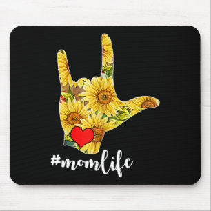 Tapis De Souris Langue des signes de sensibilisation Tournesol Je