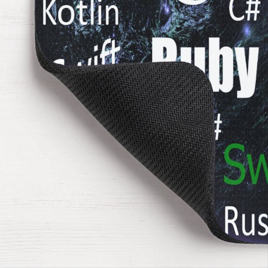 Tapis De Souris Langues de programmation bleu (Coin)