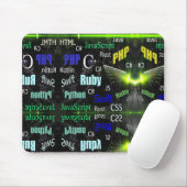 Tapis De Souris Langues de programmation Motif vert (Avec souris)