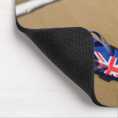 Tapis De Souris Lanières australiennes de drapeau sur la plage | (Coin)