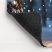 Tapis De Souris Lanterne Lumineuse Dans Les Feux De Neige (Coin)