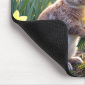 Tapis De Souris Lapin avec des jonquilles pour lapin de Pâques en  (Coin)
