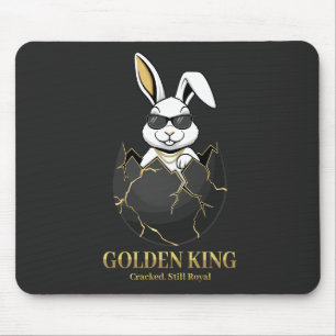 Tapis De Souris Lapin avec des lunettes cool, Or, fêlé, royal