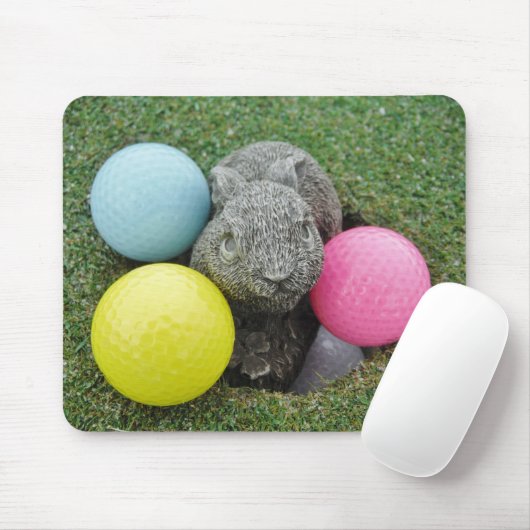 Tapis De Souris Lapin avec oeuf jaune rose (Avec souris)