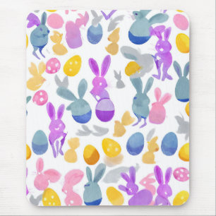 Tapis De Souris lapin avec oeufs de pâques