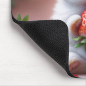 Tapis De Souris Lapin Blanc À La Fraise Juteuse (Coin)