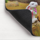 Tapis De Souris Lapin blanc et Cheval jaune (Coin)