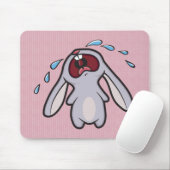 Tapis De Souris Lapin braillant pleurant triste du lapin | (Avec souris)