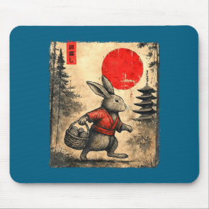 Tapis De Souris Lapin d'anime vintage Art Lapin de Pâques japonais