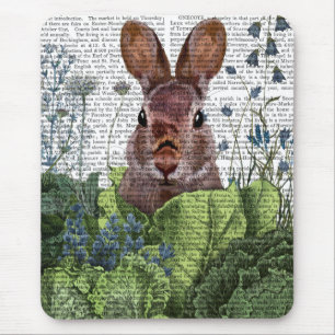 Tapis De Souris Lapin dans un patch de choux