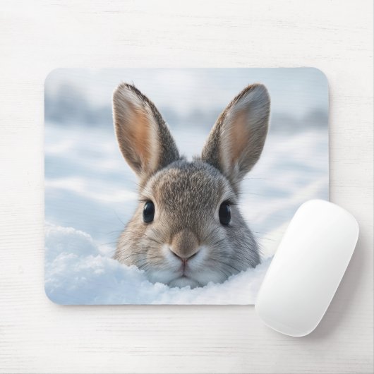 Tapis De Souris Lapin dans une congère profonde (Avec souris)