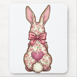Tapis De Souris Lapin de coton floral Coquette Lapin de fond Rabbi