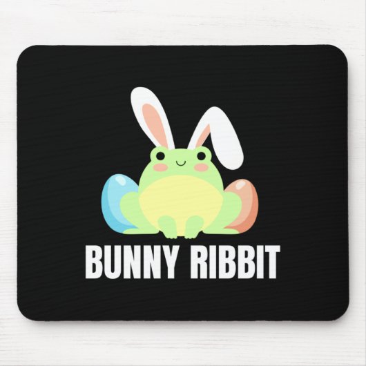 Tapis De Souris Lapin de grenouille de Pâques Ribbit Conception am (Devant)